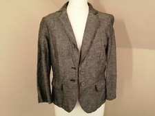 JOHN ROCHA | Grey Blazer Jacket | Pocket Flaps | Stab Stitch | UK Size 10 S/M