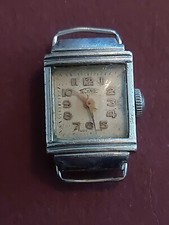 G/Antique Vintage Lady Mechanical Watch Art Deco SilverTone  Technos,not Working