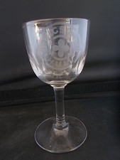 c1910 Pub Shot Wine Port Sherry Glass Etched D HIGSON LTD Hull VGC Breweriana