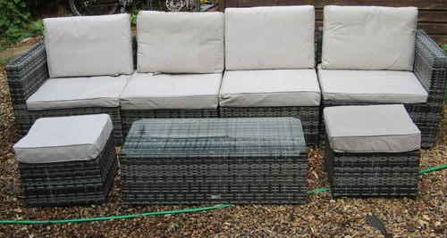 Pcs grey rattan garden - pcs,
