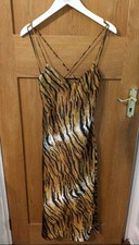 Topshop Tiger Print Slip Dress Size 6