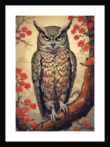 Intimate owl framed wall art - wall,