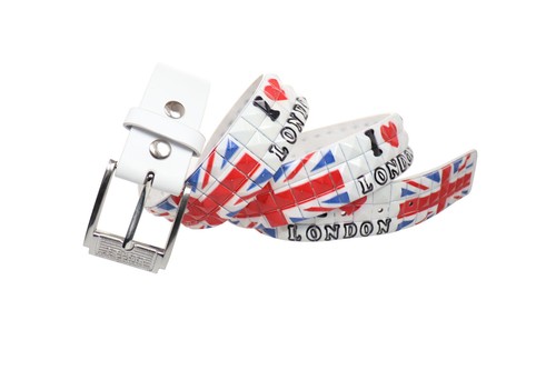 Mens white union jack - jack, studded