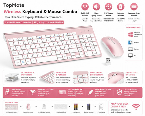 Topmate wireless keyboard - wireless,