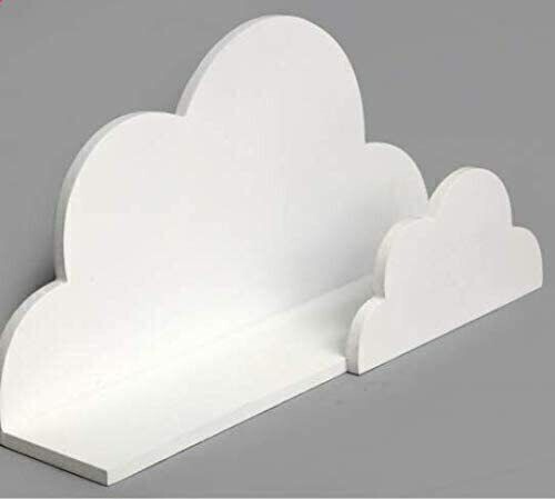 White wooden floating cloud - wooden,