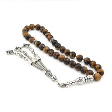 Tiger eye gemstone 33 beads Islamic Prayer Beads Misbaha from Turkey 108020