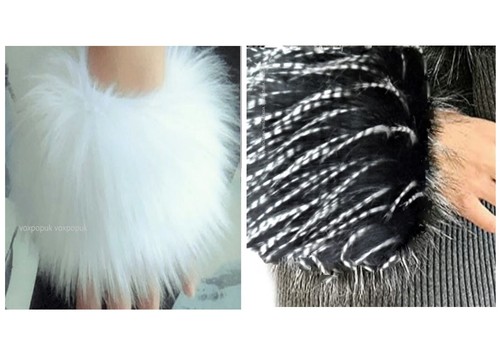 Fluffy faux fur - fur, cuffs