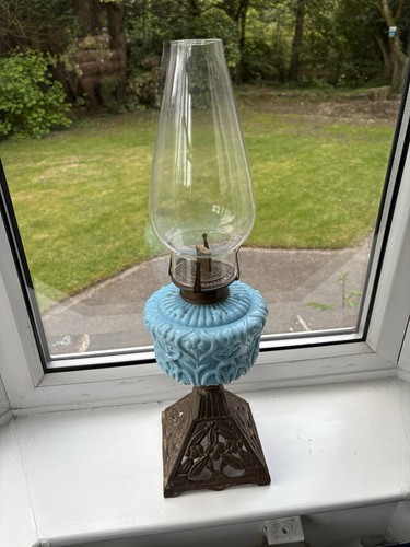 Antique victorian oil lamp - victorian,