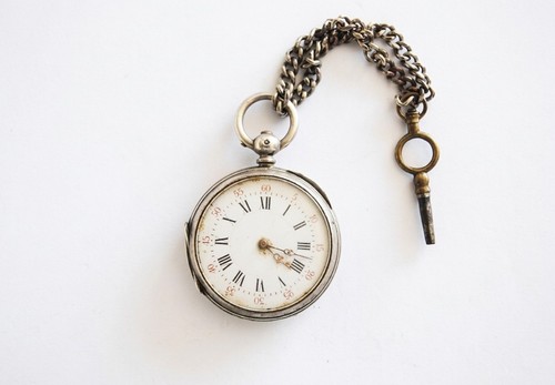 Antique sterling silver pocket - antique,