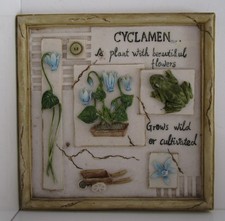Ceramic Tile Wall Art Cyclamen Frog Garden 3D 16.5cm x 16.5cm