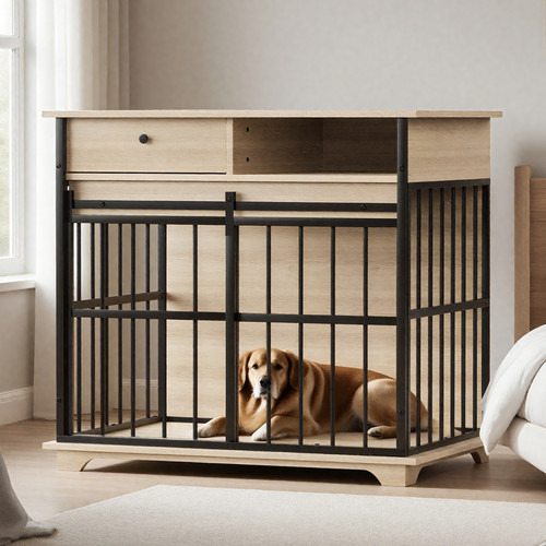 Wooden large dog crate - large,