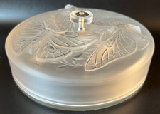 Verlys Butterfly Bonbon Dish or Candy Dish Signed Frosted Glass