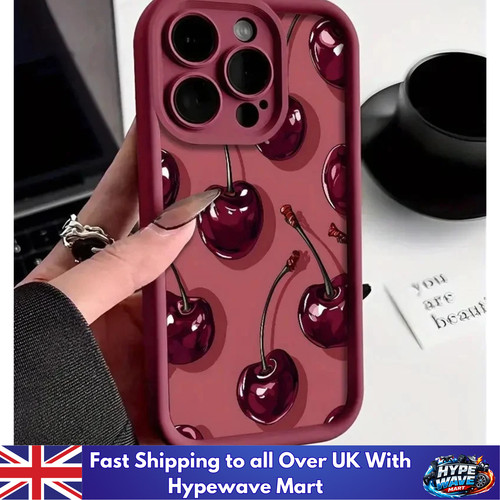 Burgundy cherry phone case - burgundy,