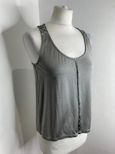 'S Max Mara camisole vest top S VGC grey silver metallic sheath shell