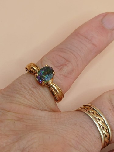 Carat gold ring mystic - 9, topaz