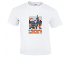 Liberty 2 Wheels 1 Soul Bikers T Shirt Motorbikes Motorcycle Cafe Racer Chopper