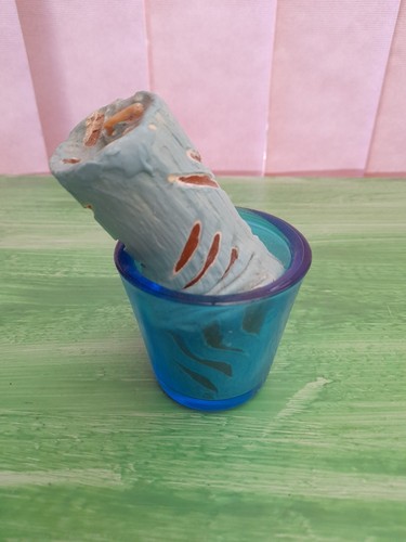 Decorative blue rustic candle - rustic,