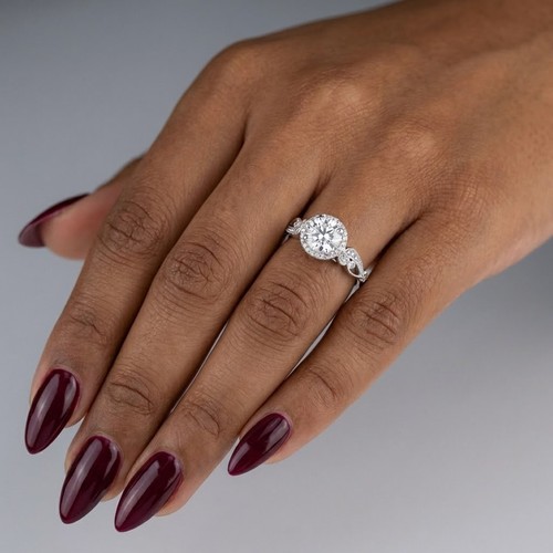 Side stone engagement ring - side,