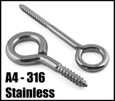 Hanger Planter Vine Eye Wood Screws Training Hooks - A4 316 Stainless Stee