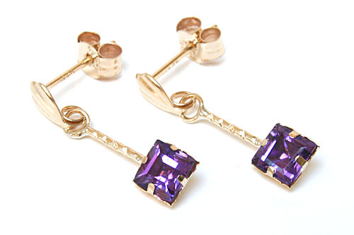 9ct gold amethyst - amethyst, drop