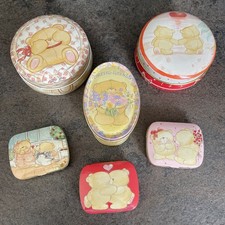 Forever Friends Teddy teddies Andrew Brownsword 1994 vintage tins Collection x 6
