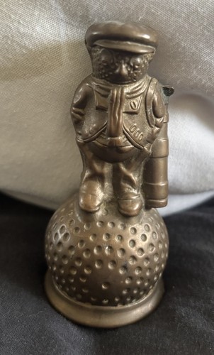 Antique old brass golfer - antique,