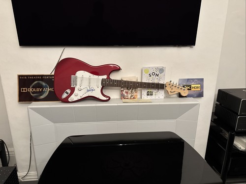 Red fender squire strat guitar - fender,