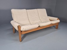 Swedese Pine Three Seater Settee  Canvas Cover Yngve Ekstrom 1970s EB10638 M3SS