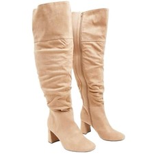 Lane Bryant Wide Width Wide Calf Over-The-Knee Boot Size 9W Sand Beige Tan