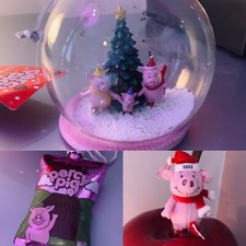 M & S  Percy Pig Hanging Toy Xmas Tree Decor M&S 2023 X 3 Christmas Bundle Globe