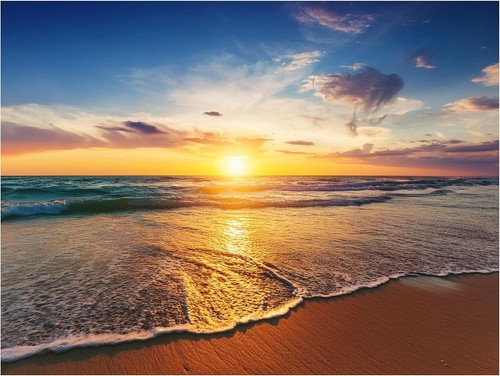 Tile mural sunset sea beach - sea,