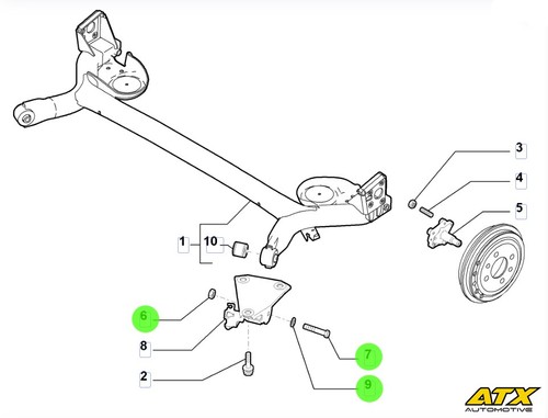 Rear axle bush mounting bolt - bush,