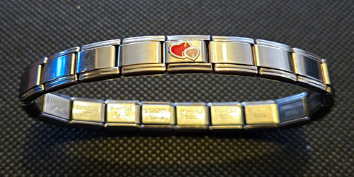Stainless steel link bracelet - steel,