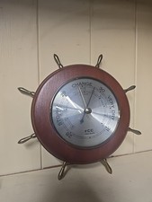 wheel Barometer FCC precision made of wood and brass and glass 