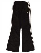 ADIDAS Womens Flare Velour Tracksuit Trousers UK 10 Small  Black Polyester MI07