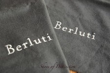 Berluti Grey Cotton Canvas Boot Shoe Dust Bags Pair Pull String Men's Women's