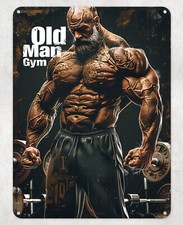 Old Man Gym Muscles Weights