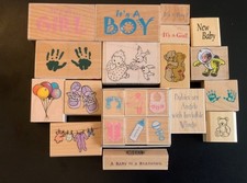 Wooden Rubber Stamps Bundles Baby Collection New