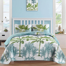 Tropical Plants Quilt Set King