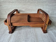 Folding bread basket solid wood hand crafted by James R. DE Bastiani