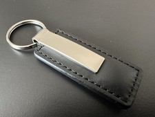 Black Faux Leather Keychain