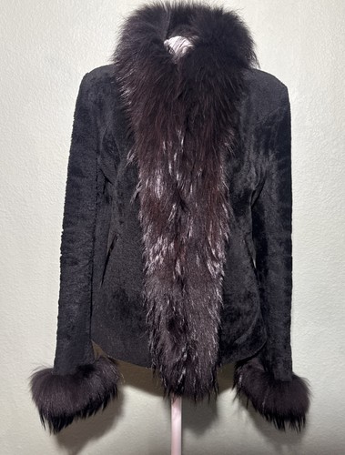 Sheared real sheep fur raccoon - sheared,