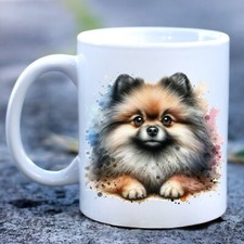 Pet Dog Mug, watercolour Pomeranian - Ideal Gift