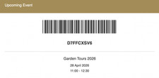 A PAIR OF TICKETS FOR A TOUR