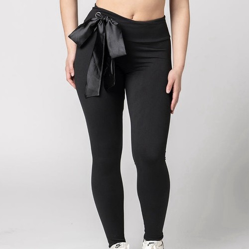 Silk ribbon tie waist leggings - ribbon,