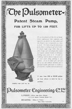 PULSOMETER ENGINEERING Co, Nine Elms; Patent Steam Pump - Antique Advert 1909