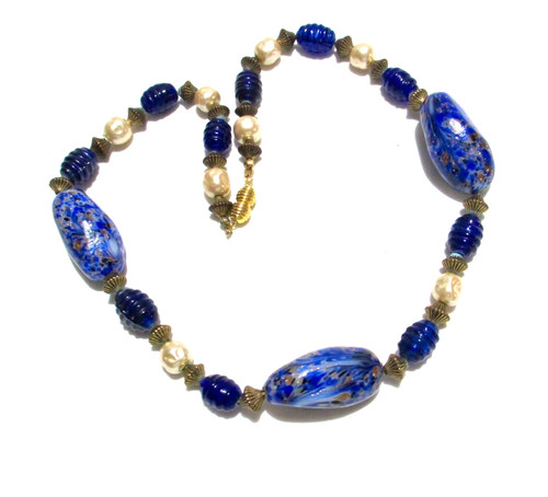 Antique glass bead necklace