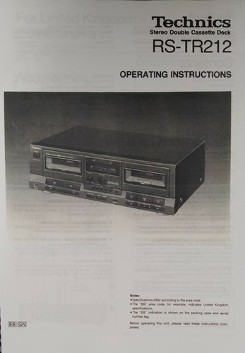 Technics tr212 cassette - , rs-tr212