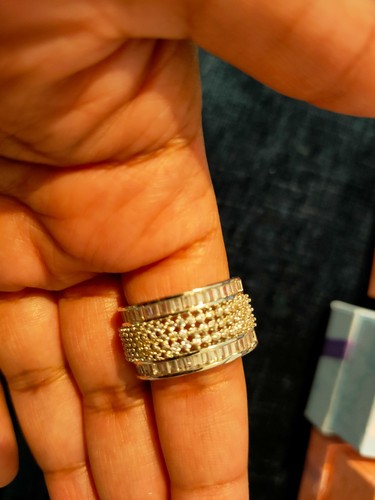 Silver finger ring gold - silver,