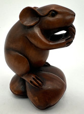 Japanese Boxwood Netsuke Mouse